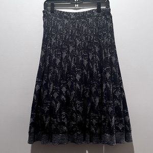 2/$30 Coldwater Creek Black & Silver Knit Skirt size PS Petite Small 6-8